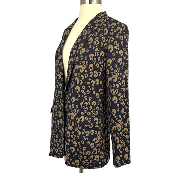 Scotch & Soda Leopard Print Jacquard Blazer & Pant Suit Size S / M Ankle Length - Picture 4 of 16
